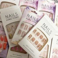 Uñas Postizas de ABS en Color Sólido, Extra Cortas, Cuadradas, Estilo Stiletto, 24 Piezas, Reutilizables, para Salón y Uso Doméstico