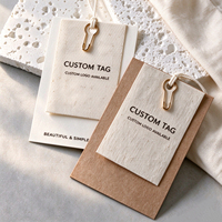 Étiquette personnalisée pour vêtements, carte en tissu de lin vintage, carte en papier kraft, étiquette de mode personnalisée avec logo pour marque de vêtements féminins