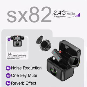 Microphone cravate sans fil 2,4 G SX82, nouvelle arrivée, réduction automatique du bruit, portable pour téléphone portable et <span class=keywords><strong>PC</strong></span> - Product Image 2