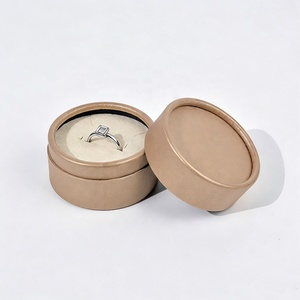Caja Redonda Pequeña y Bonita Biodegradable Personalizada para Anillos, Aretes, Collares y Pulseras, Empaque de Tubo de Papel para Almacenamiento de Joyería con Inserto de Espuma - Product Image 4