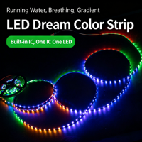 Bande LED flexible adressable SK6812 pleine couleur, largeur étroite 4 mm, 5V, 60 LED/m & 144 LED/m, coupable par LED, effet de poursuite lumineuse