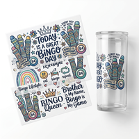 Étiquettes de transfert cristallines lavables à haute saturation de couleur, motif dessin animé, pour mugs et gobelets en céramique
