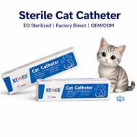 Cathéter urinaire pour chat 3.5Fr 5Fr, cathéter urétral félin stérile à usage unique avec stylet, jetable, pour usage vétérinaire