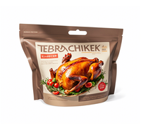 Bolsa de embalaje de pollo asado de pie de nailon para mascotas laminado de plástico transparente de grado alimenticio con logotipo personalizado de alta calidad con cremallera