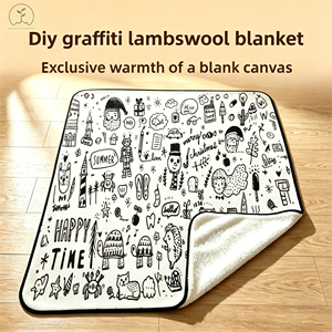 Couverture à colorier DIY Joyeux Noël en flanelle douce, à peindre soi-même avec motifs Sourire, Soleil, <span class=keywords><strong>Chat</strong></span>, Tortue, Ampoule, pour la relaxation des adultes - Product Image 2