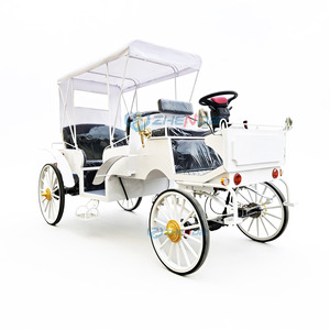 High Quality Tourism Pure White Black Seat Sightseeing Carriage, Tourist Attractions, Hotels, Sightseeing Carriage - Product Image 1