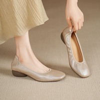 Ballerines souples et brillantes pour femmes, à enfiler, bout rond, talon bas, confortables pour le quotidien, le bureau et la marche, mocassins, OEM ODM, vente en gros