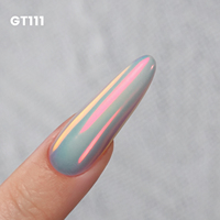 Poudre Chrome pour Ongles YOKEFELLOW GleamTap GT111, Nouvelle Formule Améliorée avec Design Coussin, Effet Aurore pour la Décoration des Ongles
