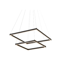 Luminaires suspendus LED linéaires modernes personnalisables européens à double anneau, commande intelligente, boîtier en aluminium pour l'éclairage des hôtels et des maisons