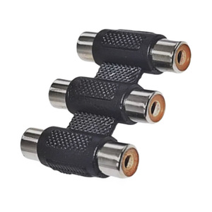 Rca Phono Connector Triple Female To Female Audio Video <b>Adapter</b> Free Hanging In Line - Product Image 2