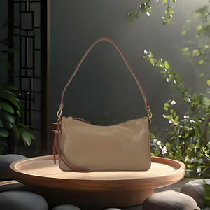 Элегантная женская сумка-тоут/кроссбоди в винтажном стиле из искусственной кожи с двумя съемными ремнями, на молнии, с подкладкой из коричневого полиэстера - Product Image 3