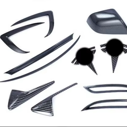 New ABS Black Tesla Model 3 Door Handle Trim Strips Blinds Rearview Mirror Cover Car Logo Patch Front Windshield