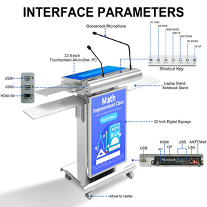 Mesa Interactiva Inteligente de 23.8 Pulgadas con Pantalla Táctil, <span class=keywords><strong>Escritorio</strong></span> de Señalización Digital, Equipo de Podio de Autoservicio para Escuelas - Product Image 6