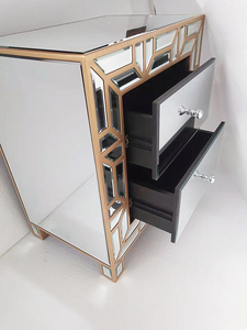 Meuble <span class=keywords><strong>de</strong></span> chambre à coucher <span class=keywords><strong>de</strong></span> luxe à 3 tiroirs, <span class=keywords><strong>Table</strong></span> <span class=keywords><strong>de</strong></span> chevet moderne, <span class=keywords><strong>Table</strong></span> <span class=keywords><strong>de</strong></span> nuit miroir - Product Image 3