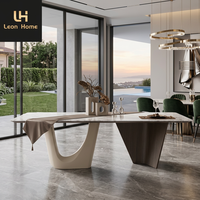 Ensembles de salle à manger modernes au design italien, tables à manger en marbre, tables à manger avec base en bois