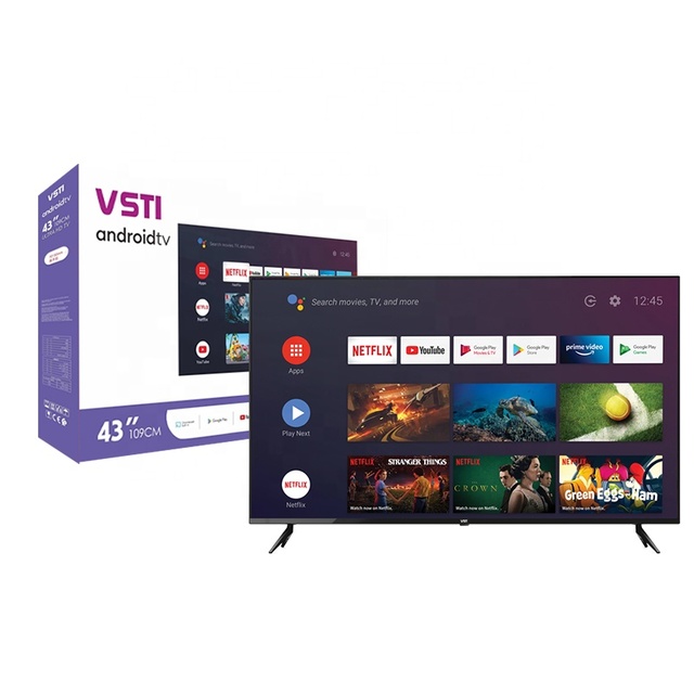 Manufacturer's Customizable Logo 43-Inch Smart LED TV Google Android USB 4K UHD Full HD 50/60Hz Small Bezel Flat Panel for