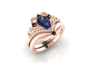 Bague de mariage en argent sterling 925S avec pierre précieuse Lapis Lazuli sortie d'usine unique en pierre dégringolée <span class=keywords><strong>pour</strong></span> <span class=keywords><strong>tenue</strong></span> de fête - Product Image 3