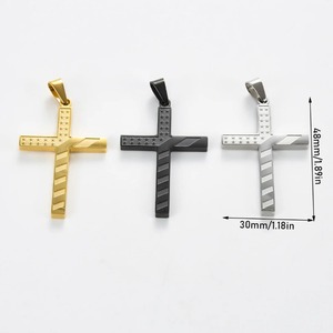 Pendentif croix drapeau américain en acier inoxydable, pour collier, pour hommes et femmes, bijoux religieux avec étoiles et rayures américaines, chaîne Punk - Product Image 2