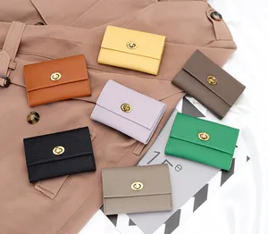 Women's Wallet High-end Short Metal Buckle Niche Minimalist PU Card Bag Crocodile Leather Wallet