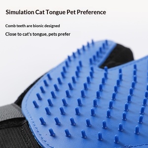 Gant de toilettage pour animaux de compagnie, <span class=keywords><strong>brosse</strong></span> anti-poils pour chiens et chats, outil de massage doux pour éliminer les poils morts avec embouts en TPR - Product Image 4