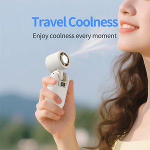 Hxtc88 Electric Portable Wearable Lash Ice Cooling <strong>Cooler</strong> Handheld Desk Folding Mini Fan With Refrigeration And Lanyard Function - Product Image 2