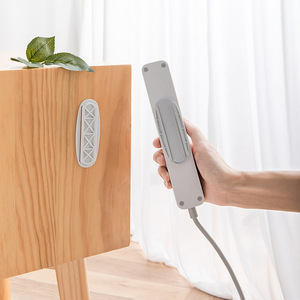 Soporte ovalado para regleta de enchufes, montado en la pared, desmontable, para gestión de cables detrás de puertas y en paredes - Product Image 1