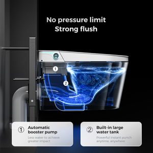 <span class=keywords><strong>WC</strong></span> intelligent mural avec système de chasse d'eau intégré, système de <span class=keywords><strong>mousse</strong></span>, siphon en P, siège chauffant, capteur de pied, chasse d'eau à distance, design moderne, installation - Product Image 5