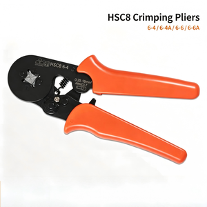 Pince à sertir texturée en acier au carbone de qualité industrielle HSC8 6-4, 0,25-10 mm AWG23, pour cosses tubulaires, entrée frontale - Product Image 3
