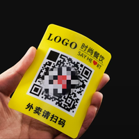 Autocollants de table étanches pour restaurant, panneaux d'avertissement, étiquettes de lecture, personnalisation, autocollant de commande avec code QR personnalisé