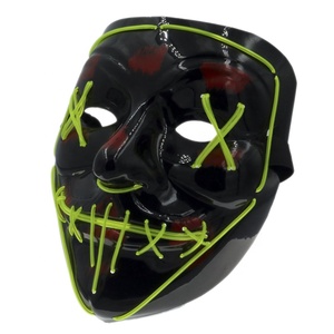 Miedo Cosplay LED <span class=keywords><strong>traje</strong></span> V <span class=keywords><strong>purga</strong></span> máscara EL cable de luz de la mascarilla para Festival de Halloween fiesta - Product Image 2