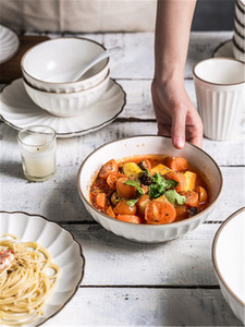 Factory Direct Sale Concise Creamy White Color Unique Dinner Plates <strong>Sets</strong> <strong>Stoneware</strong> <strong>Dinnerware</strong> <strong>Set</strong> - Product Image 4