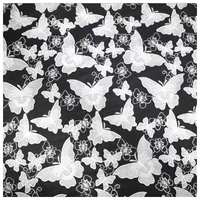 Dernière Nouveauté : Tissu de Robe de Mariée en Soie de Lait Écologique Brodé de Papillons 3D en Dentelle Blanche et Maille