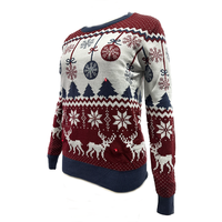 Pull col ras du cou pour fête de noël, 2023, lumières Led, unisexe, en acrylique, moche