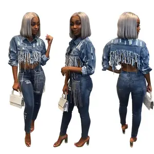 ladies blouses custom life jacket ripped denim jean girls jackets crop top women plus size coats