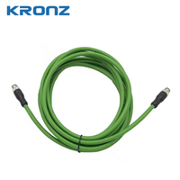 Câble de connexion KRONZ M12 pré-assemblé, mâle-mâle, droit, blindé, 4/8 broches, codage A/D/X, Ethernet, IP67, connecteur à vis