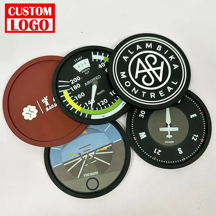 9 Silicone dưới Bìa Thảm cốc trà đế lót ly thiết lập thăng hoa PVC cao su Coaster cup mat