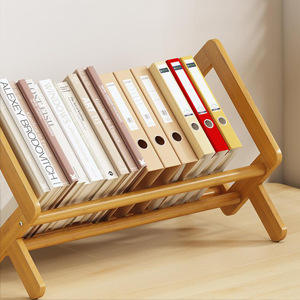 Estantería de escritorio de madera, organizador de estantes de libros de escritorio, librería inclinable de madera en la sala de estar - Product Image 3