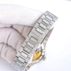 Movimiento de reloj artesanal de alta calidad 7118. Cristal de zafiro mecánico. Incrustaciones de cristal coloridas. Reloj de mujer a la moda. - Product Image 4