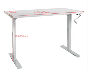 Table de préparation robuste en acier inoxydable 304 à une seule couche, hauteur ergonomique réglable avec manivelle - Product Image 3
