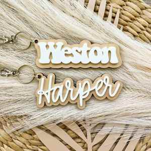 Nom tridimensionnel personnalisé porte-clés acrylique personnalisé gravé au laser sac à dos bagage signe Anime Style décalé plastique - Product Image 4