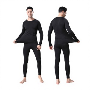 Ensemble de sous-vêtements thermiques d'hiver pour hommes, doublure polaire respirante, épais, en Spandex/Polyester, chemises et pantalons longs, couche de base - Product Image 1