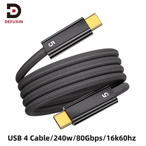 Cable USB4 Magnético Antienredos DFX <span class=keywords><strong>de</strong></span> 1M 80Gbps con Cable Coaxial TB5 Compatible con E-Marker para <span class=keywords><strong>Apple</strong></span> MacBook Pro <span class=keywords><strong>iPad</strong></span> Laptop - Product Image 1