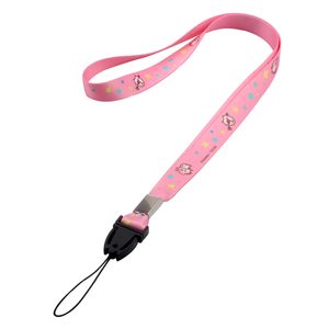 Cordón de correa para el cuello de poliéster Rosa personalizado para impresión por sublimación Logotipo de pantalla de seda - Product Image 2