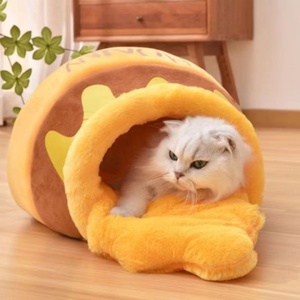 Sleeping Cats in Autumn and Winter Warm Honeypot Nest Sponge Velvet Cat Nest Luxury Warm Cat Sleeping Bed - Product Image 6