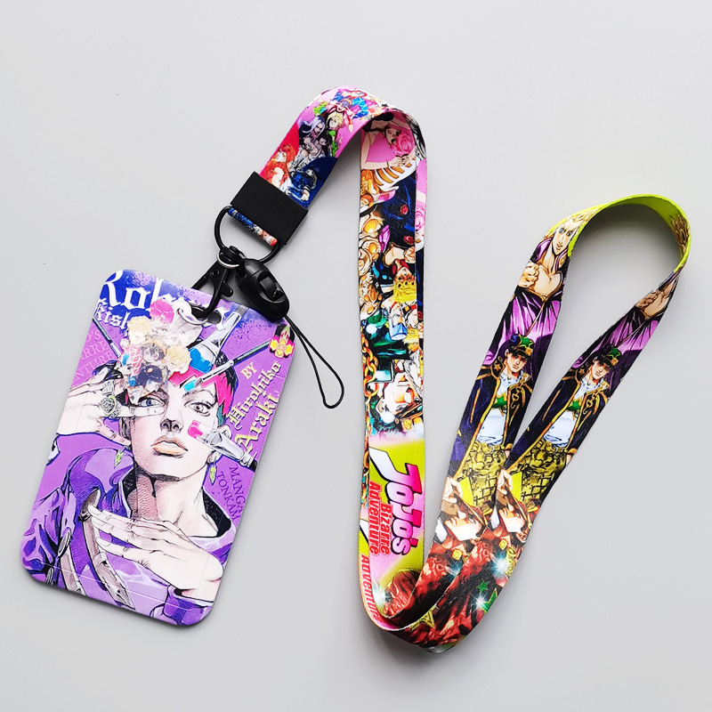 Lanyard Japanese Anime Cool Cartoon JoJo's Adventure Card Holder Student ID Name Badge Card Case Accessories Card Cover Lanyards Image 5