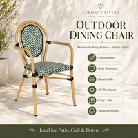 Chaise de jardin d'extérieur avec structure en alliage d'aluminium, chaise en tissu Teslin empilable, chaise de salle à manger pour café, restaurant, hôtel, mobilier