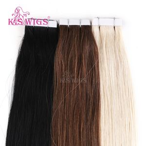 Extensiones de Cabello Humano Remy KSWIGS de Primera Calidad, con Cinta Adhesiva, Cutícula Alineada, Sin Enredos, Larga Duración - Product Image 1