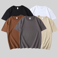 T-shirt homme 2026 en pur coton 220g, couleur unie, jersey décontracté, col rond, taille et couleur personnalisables, logo sur mesure