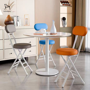 EaseNeat Modern Balcony Furniture Portable With Backrest Leather <strong>Folding</strong> Dining <strong>Chairs</strong> - Product Image 3
