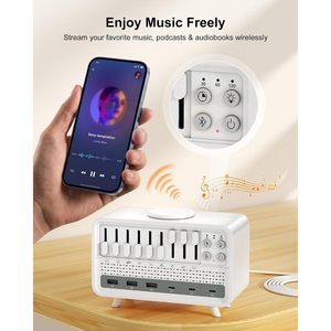 Máquina de Ruido Blanco con Cargador Inalámbrico PD65W USB C y 10W, 8 Sonidos de la Naturaleza, 6 Puertos para Dormir y Relajarse - Product Image 6